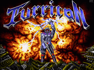 Turrican title screen for Amiga